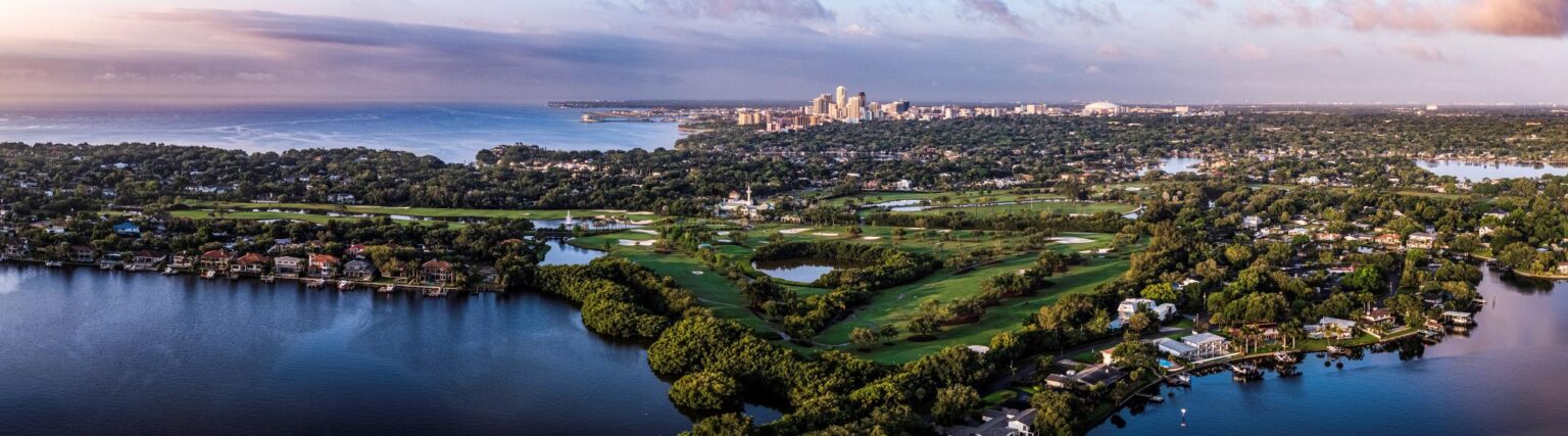 St Petersburg golf course near Tampa Bay fishing charters waterfront view